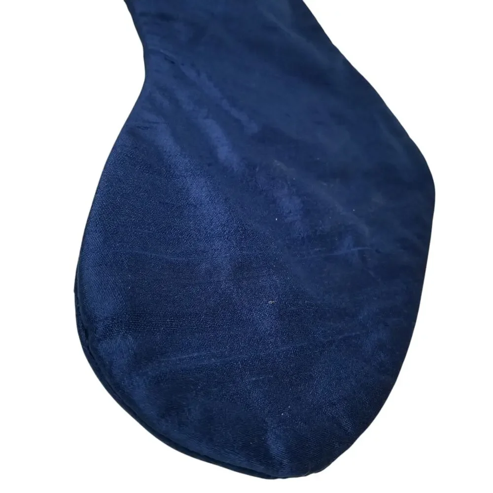 Christmas Stocking 90% Silk 10% Lurex Navy Blue Cream 18